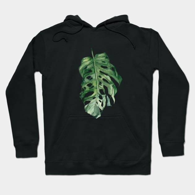 Tropical Monstera Leaf Hoodie by InnaPatiutko